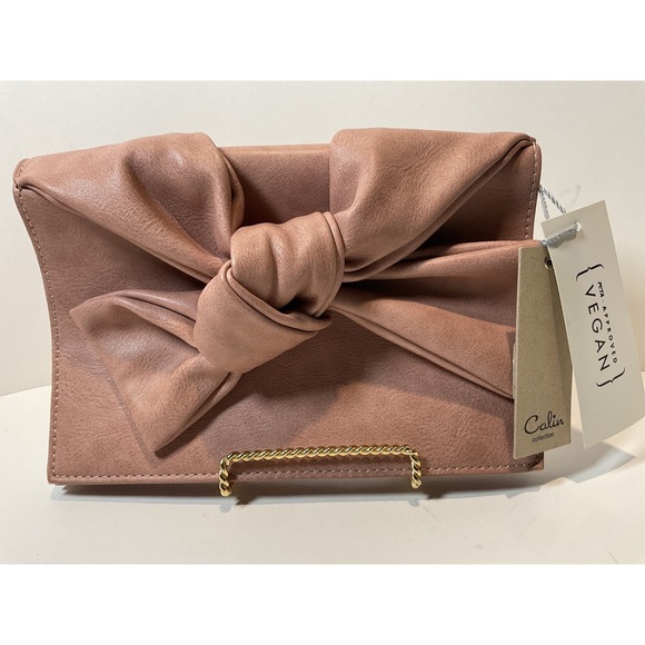 Cálin Collection Handbags - New Cálin Collection Vegan Bow Clutch Rose Pink Evening Bag